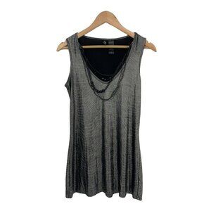 Bisou Bisou Zebra Striped Tank Top Bead Necklace S